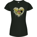 Love Flag Virgin Islands US Football Womens Petite Cut T-Shirt Black