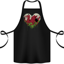 Love Flag Wales Welsh Football Rugby Cotton Apron 100% Organic Black