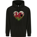 Love Flag Wales Welsh Football Rugby Mens 80% Cotton Hoodie Black