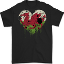Love Flag Wales Welsh Football Rugby Mens Gildan Cotton T-Shirt Black