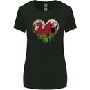 Love Flag Wales Welsh Football Rugby Womens Wider Cut T-Shirt Black