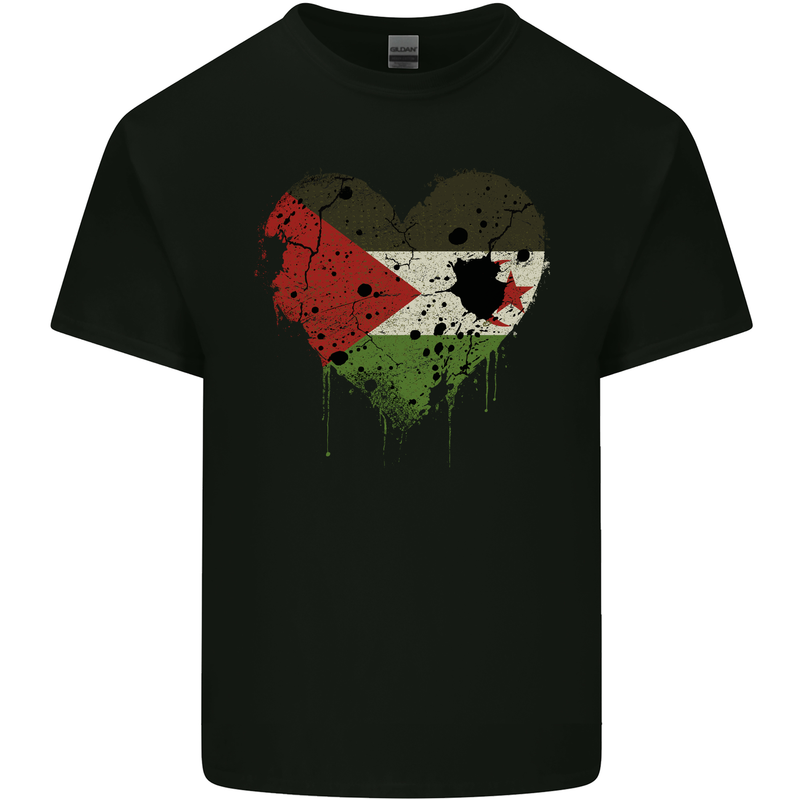Love Flag Western Sahara Football Mens Cotton T-Shirt Tee Top Black