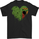 Love Flag Zambia Zambian Football Mens Gildan Cotton T-Shirt Black