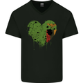 Love Flag Zambia Zambian Football Mens V-Neck Cotton T-Shirt Black