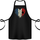 Love France Flag French Day Football Rugby Cotton Apron 100% Organic Black