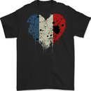 Love France Flag French Day Football Rugby Mens Gildan Cotton T-Shirt Black