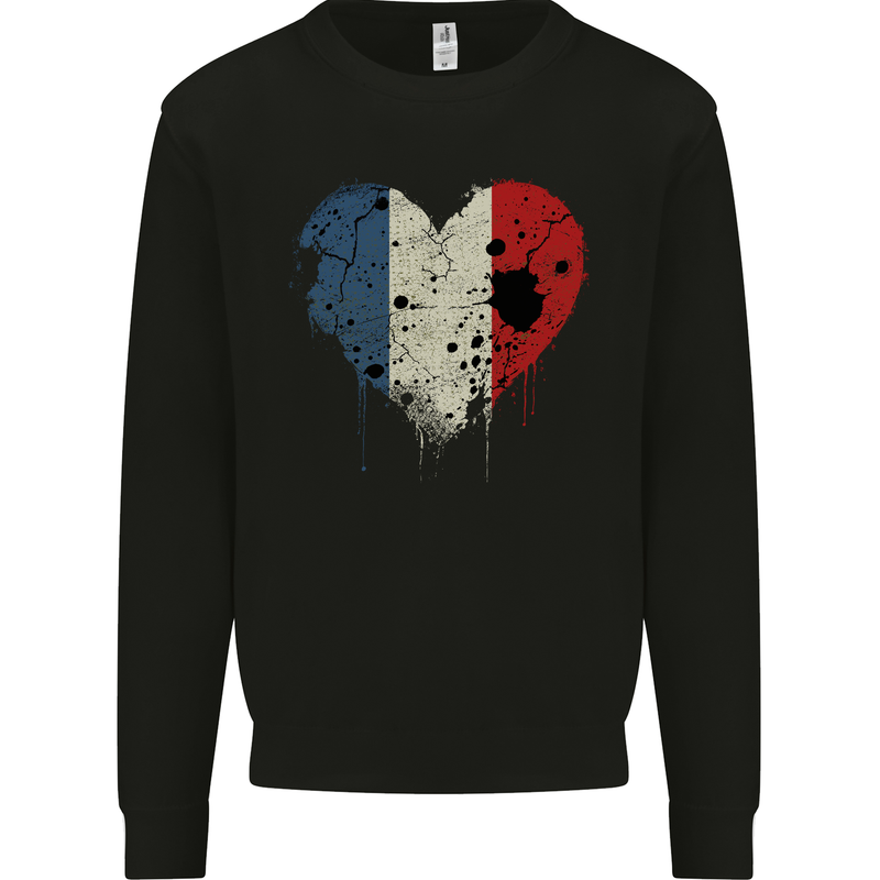 Love France Flag French Day Football Rugby Mens Sweatshirt Jumper Black