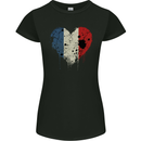 Love France Flag French Day Football Rugby Womens Petite Cut T-Shirt Black