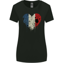 Love France Flag French Day Football Rugby Womens Wider Cut T-Shirt Black