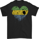 Love Gabon Flag Gabonese Day Football Mens Gildan Cotton T-Shirt Black