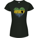 Love Gabon Flag Gabonese Day Football Womens Petite Cut T-Shirt Black