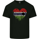 Love Gambia Flag Gambian Day Football Mens Cotton T-Shirt Tee Top Black