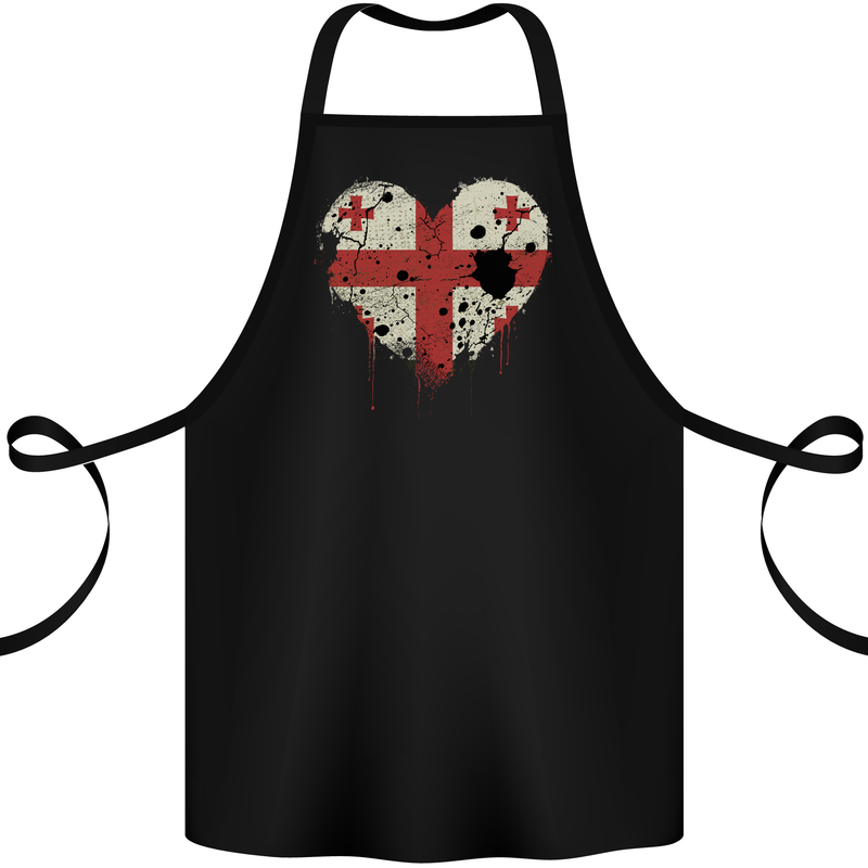 Love Georgia Flag Georgian Day Football Cotton Apron 100% Organic Black