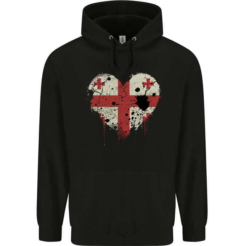 Love Georgia Flag Georgian Day Football Mens 80% Cotton Hoodie Black