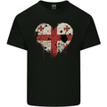 Love Georgia Flag Georgian Day Football Mens Cotton T-Shirt Tee Top Black