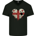Love Georgia Flag Georgian Day Football Mens V-Neck Cotton T-Shirt Black