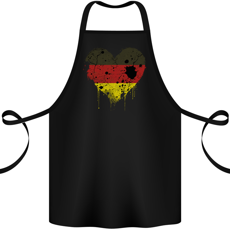 Love Germany Flag German Day Football Cotton Apron 100% Organic Black