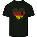 Love Germany Flag German Day Football Mens Cotton T-Shirt Tee Top Black