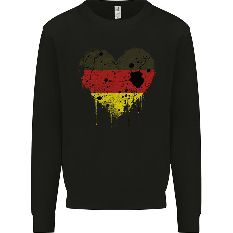 Love Germany Flag German Day Football Mens Sweatshirt Jumper Black
