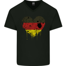 Love Germany Flag German Day Football Mens V-Neck Cotton T-Shirt Black