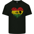Love Ghana Flag Ghanaian Day Football Mens Cotton T-Shirt Tee Top Black