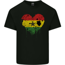 Love Ghana Flag Ghanaian Day Football Mens Cotton T-Shirt Tee Top Black