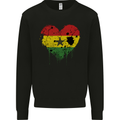 Love Ghana Flag Ghanaian Day Football Mens Sweatshirt Jumper Black