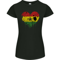 Love Ghana Flag Ghanaian Day Football Womens Petite Cut T-Shirt Black
