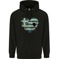 Love Greece Flag Greek Day Football Childrens Kids Hoodie Black