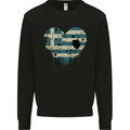 Love Greece Flag Greek Day Football Mens Sweatshirt Jumper Black