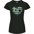 Love Greece Flag Greek Day Football Womens Petite Cut T-Shirt Black