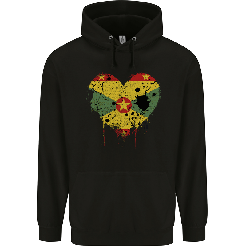Love Grenada Flag Grenadians Day Football Mens 80% Cotton Hoodie Black