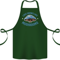 Love Grows Like Mushrooms Foraging Mycology Cotton Apron 100% Organic Forest Green
