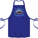 Love Grows Like Mushrooms Foraging Mycology Cotton Apron 100% Organic Royal Blue