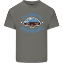 Love Grows Like Mushrooms Foraging Mycology Mens Cotton T-Shirt Tee Top Charcoal