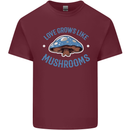 Love Grows Like Mushrooms Foraging Mycology Mens Cotton T-Shirt Tee Top Maroon