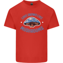 Love Grows Like Mushrooms Foraging Mycology Mens Cotton T-Shirt Tee Top Red