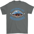 Love Grows Like Mushrooms Foraging Mycology Mens T-Shirt 100% Cotton Charcoal