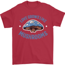 Love Grows Like Mushrooms Foraging Mycology Mens T-Shirt 100% Cotton Red