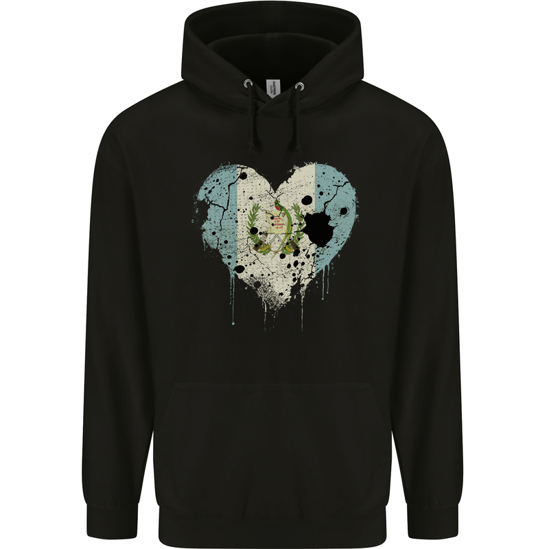 Love Guatemala Flag Guatemalan Day Football Childrens Kids Hoodie Black
