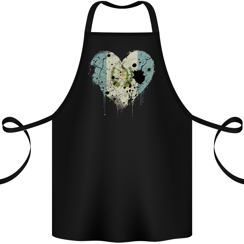 Love Guatemala Flag Guatemalan Day Football Cotton Apron 100% Organic Black