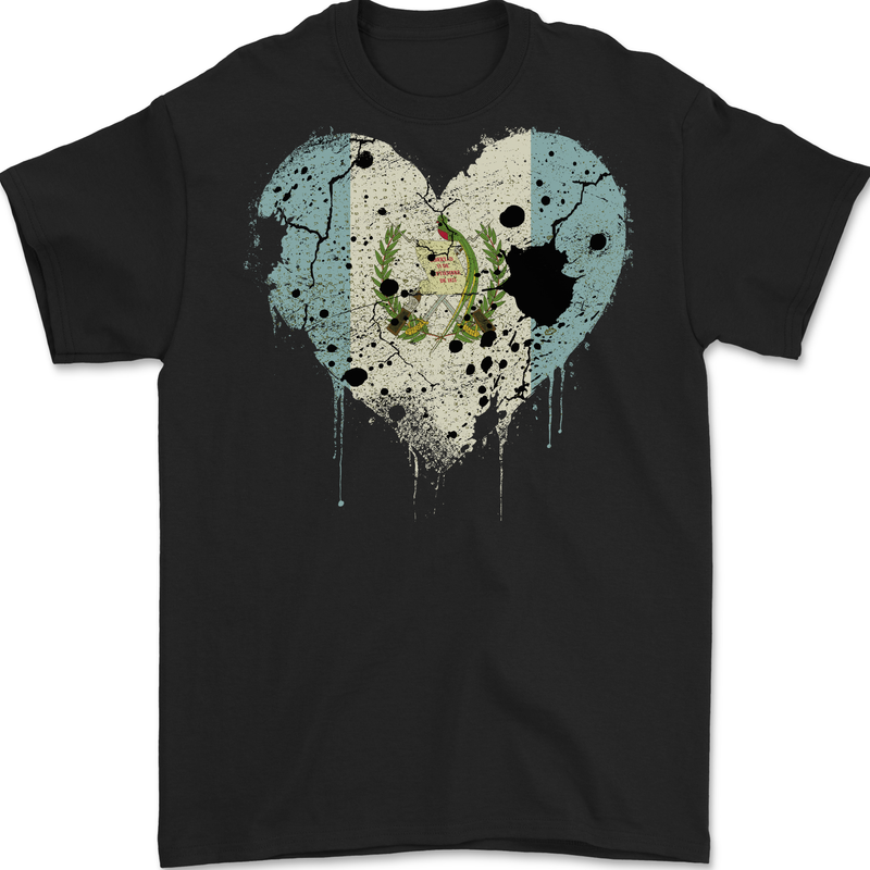 Love Guatemala Flag Guatemalan Day Football Mens Gildan Cotton T-Shirt Black