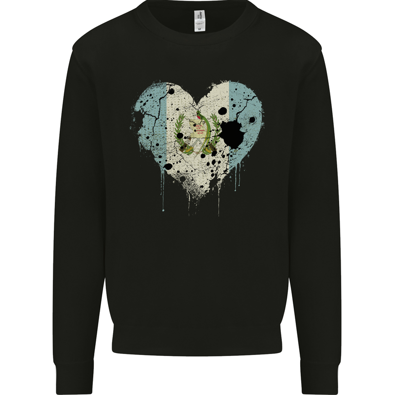 Love Guatemala Flag Guatemalan Day Football Mens Sweatshirt Jumper Black