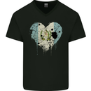 Love Guatemala Flag Guatemalan Day Football Mens V-Neck Cotton T-Shirt Black