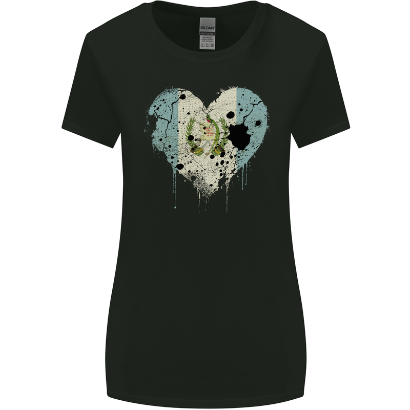 Love Guatemala Flag Guatemalan Day Football Womens Wider Cut T-Shirt Black