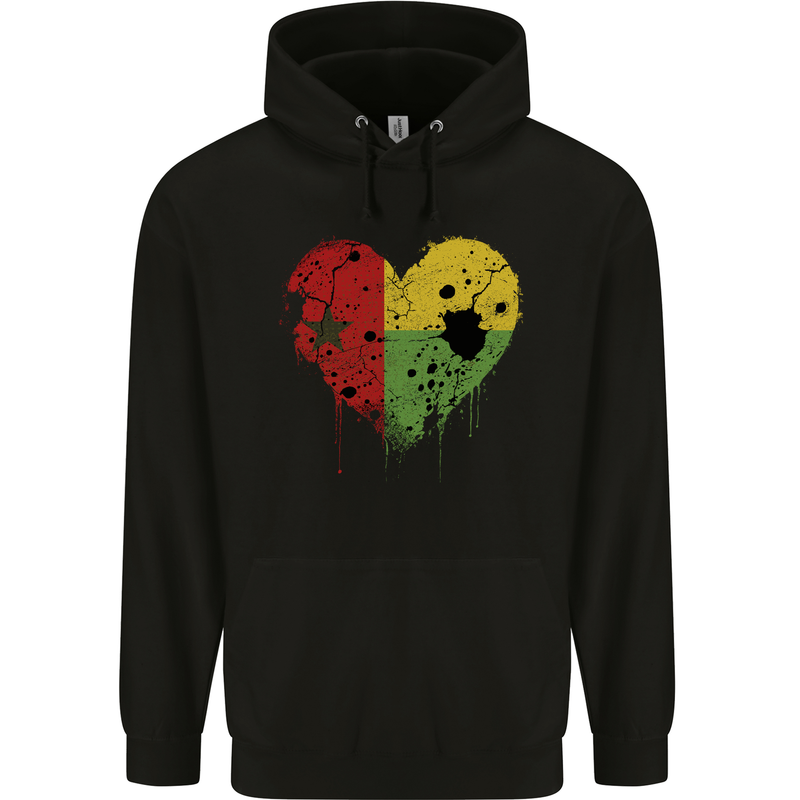 Love Guinea-Bissau Flag Day Football Childrens Kids Hoodie Black