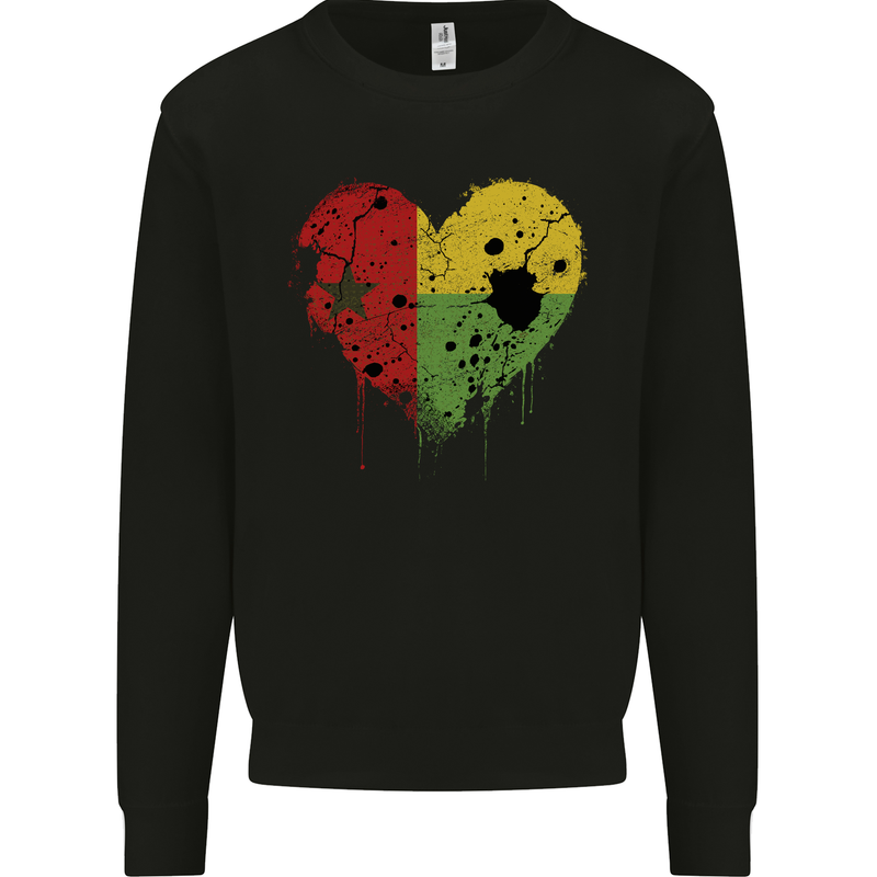 Love Guinea-Bissau Flag Day Football Mens Sweatshirt Jumper Black