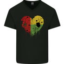 Love Guinea-Bissau Flag Day Football Mens V-Neck Cotton T-Shirt Black
