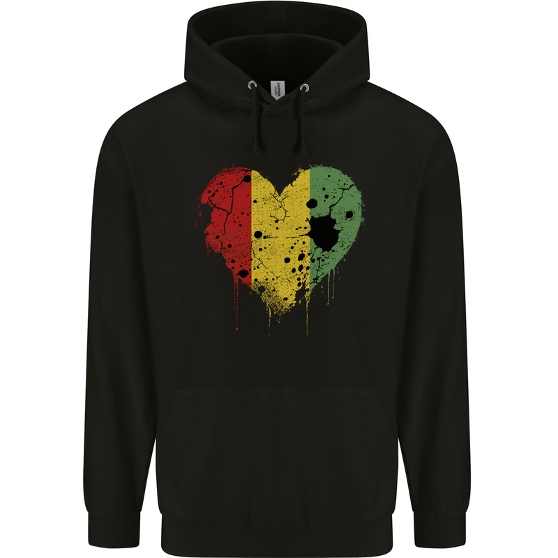 Love Guinea Flag Guinean Day Football Mens 80% Cotton Hoodie Black