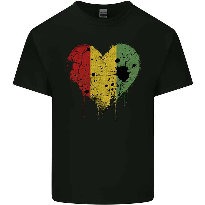 Love Guinea Flag Guinean Day Football Mens Cotton T-Shirt Tee Top Black